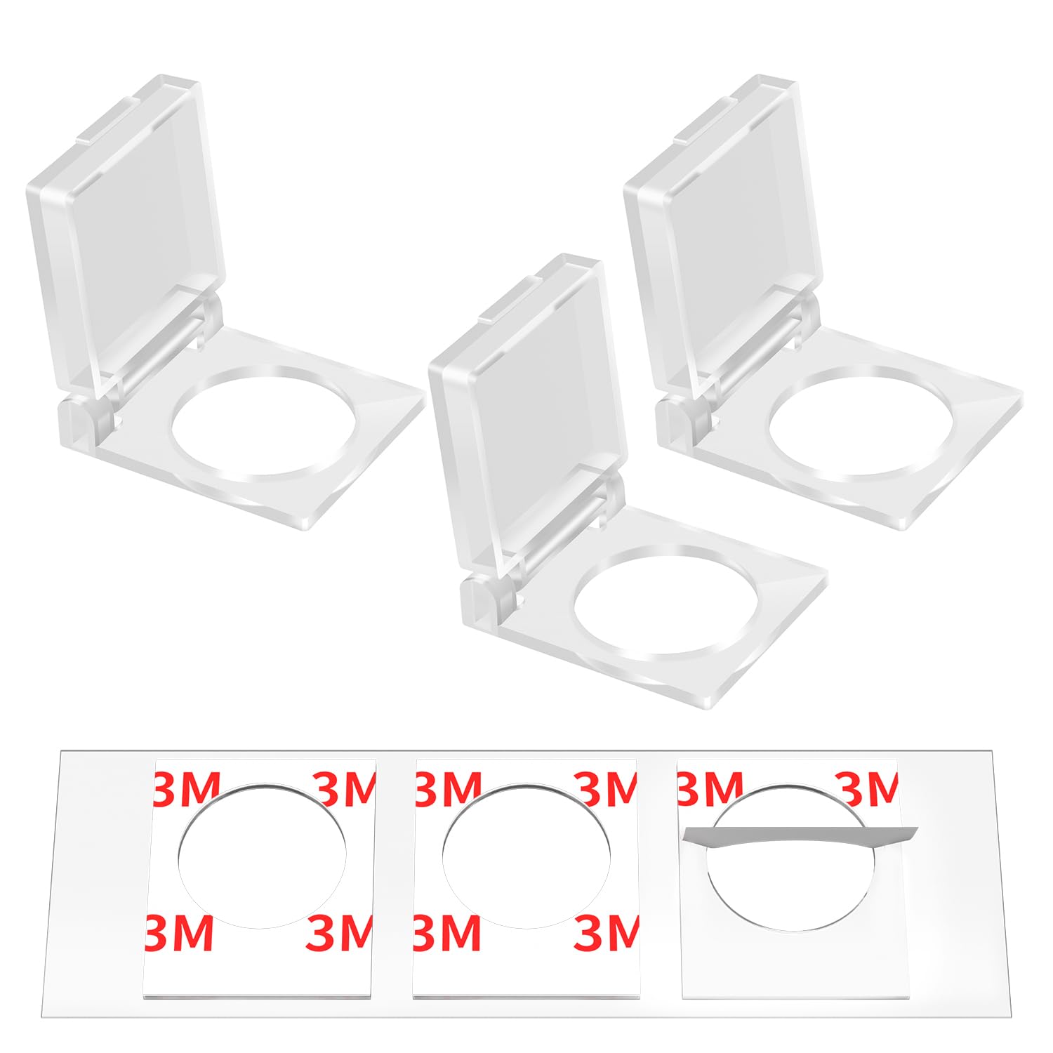 DaierTek 22mm Push Button Cover Child Proof Transparent Safety Power Button Switch Cover Guard Protector for Computer PC Desktop -3Pack