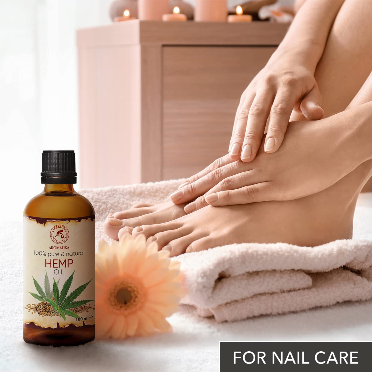 Hemp Oil 3.4 Fl Oz - Pure & Natural - Cold Pressed Hemp Seed Oil - Unrefined Carrier Oil for Essential Oils - for Skin - Nails - Lips - Hair - Face & Body Care