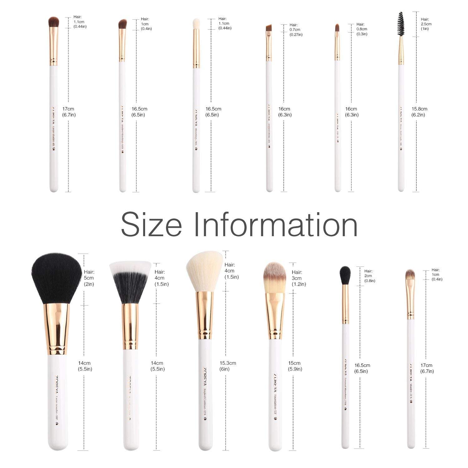 White: Zoreya Travel Makeup Brush Set White 12pcs Makeup Brushes Premium Synthetic Hair Professional Foundation Powder Contour Blush Cosmetic Eye Brush Sets With Holder For Valentines Gifts
