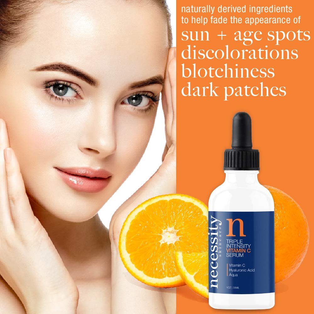 Necessity Skincare Triple Intensity Vitamin C Serum Without Hyaluronic Acid for Face, 1 Fluid Ounce