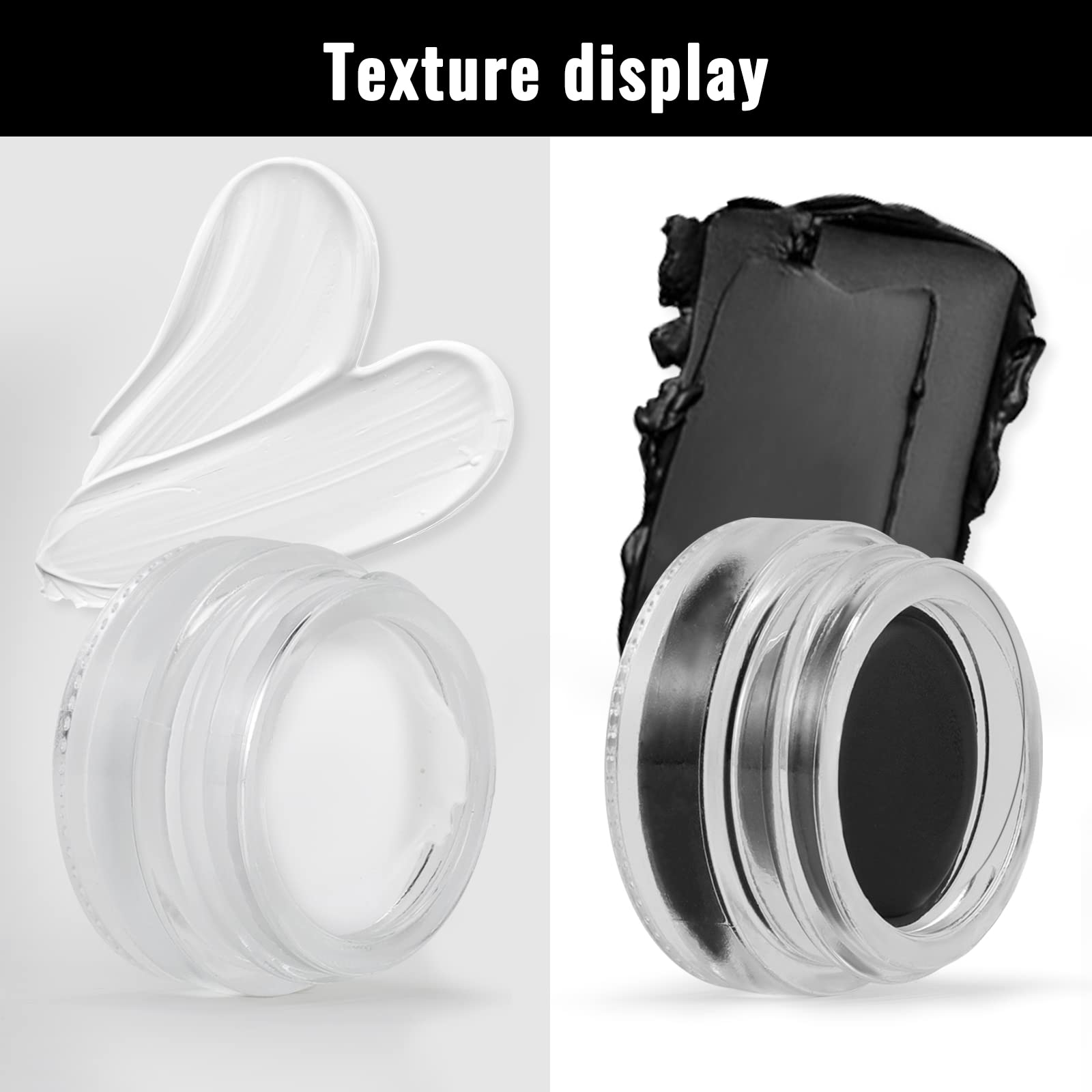 Erinde White Gel Eyeliner - Waterproof, Long Lasting Cream Eyeliner Gel Pot with High-Intensity Pigments, Smudge-Proof, Water-Resistant and 2PCS Brushes (04# White)