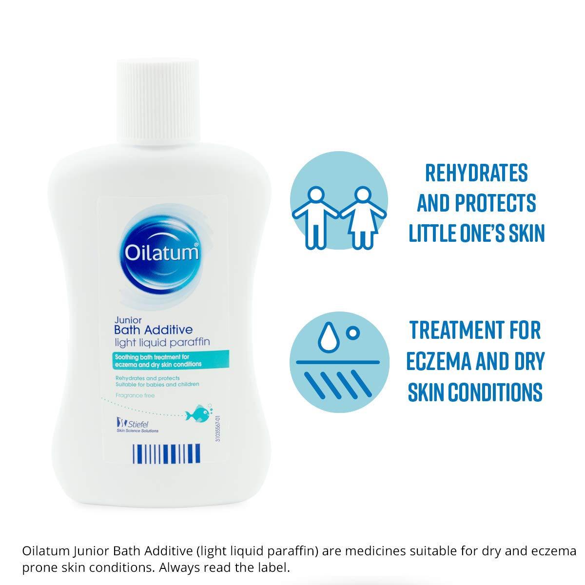Oilatum Junior Bath Additive for Eczema and Dry Skin Conditions (Light Liquid Paraffin), Read the Label, 300 ml