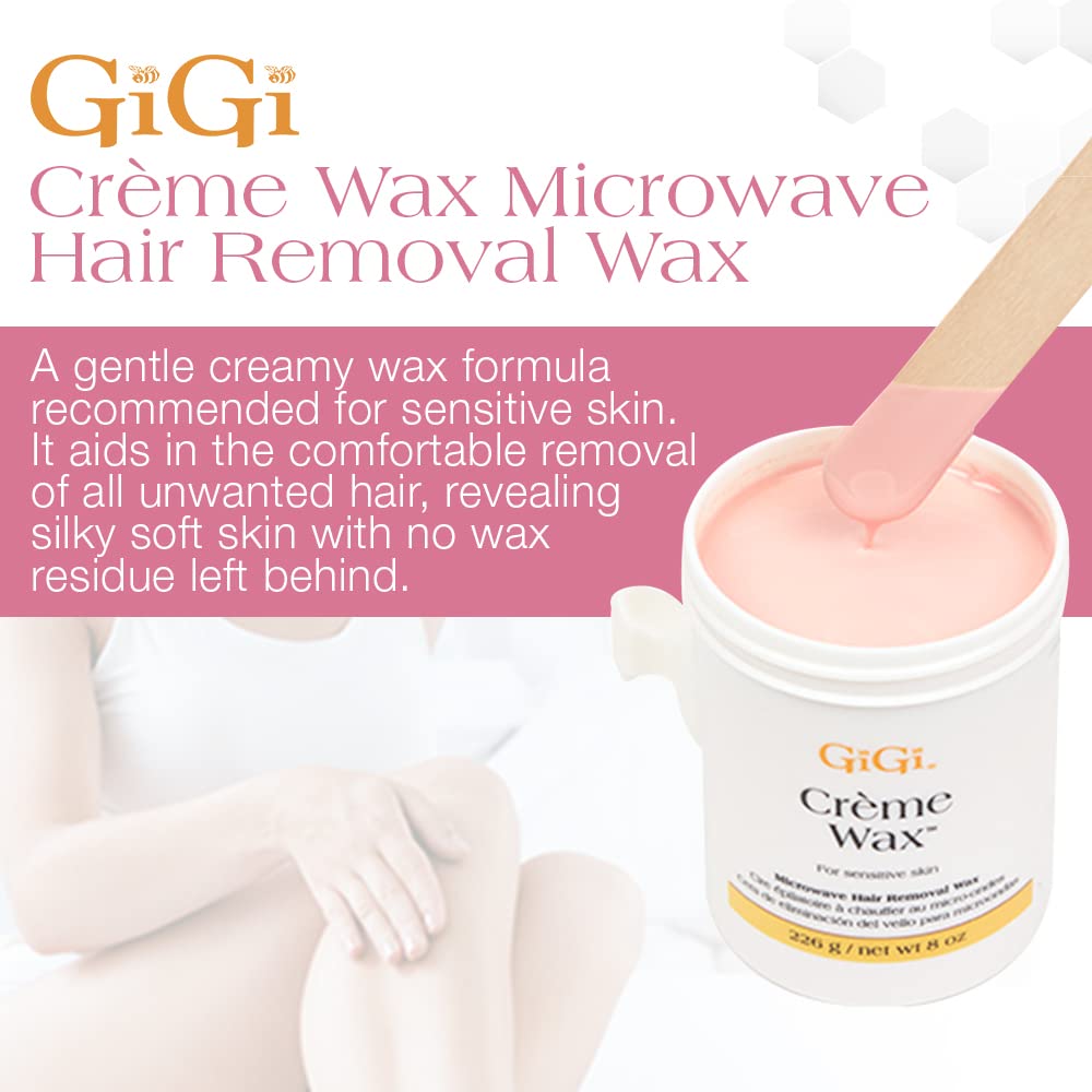 Gigi Creme Wax Microwave Formula, 8 Ounce(Packaging may vary)