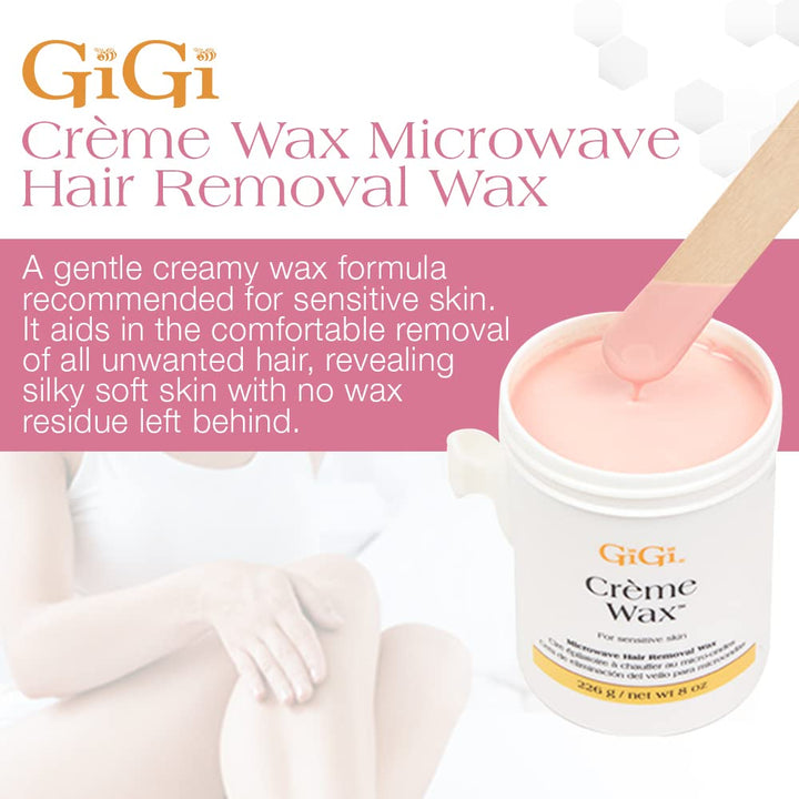 Gigi Creme Wax Microwave Formula, 8 Ounce(Packaging may vary)