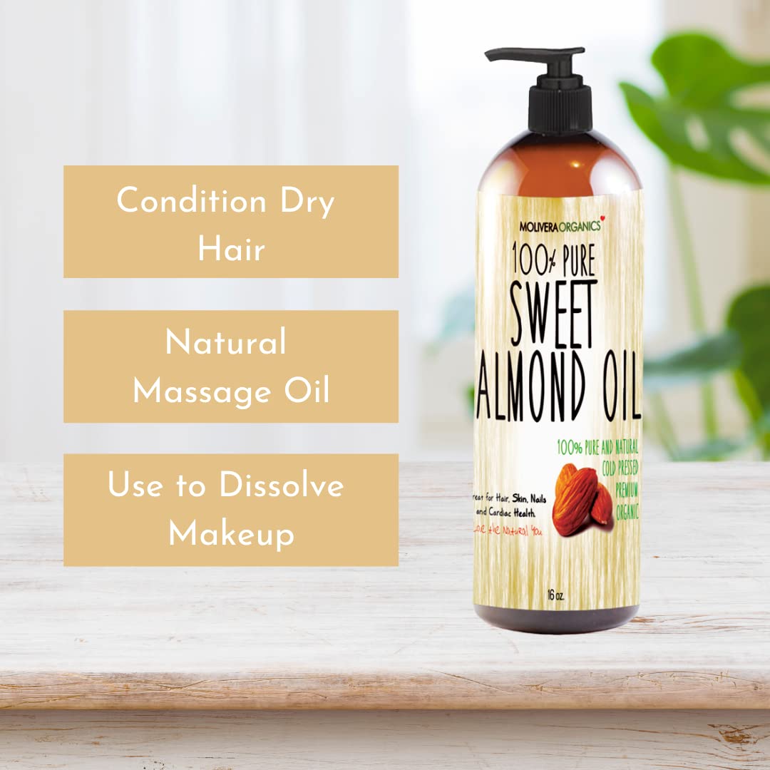 Molivera Organics Sweet Almond Oil - 16 Oz