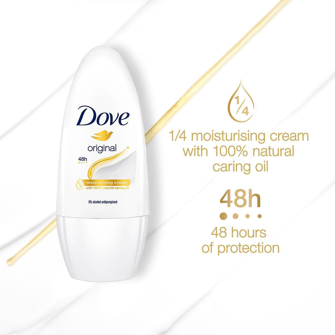 3 x 50ml Dove Anti-Perspirant Roll-On Original