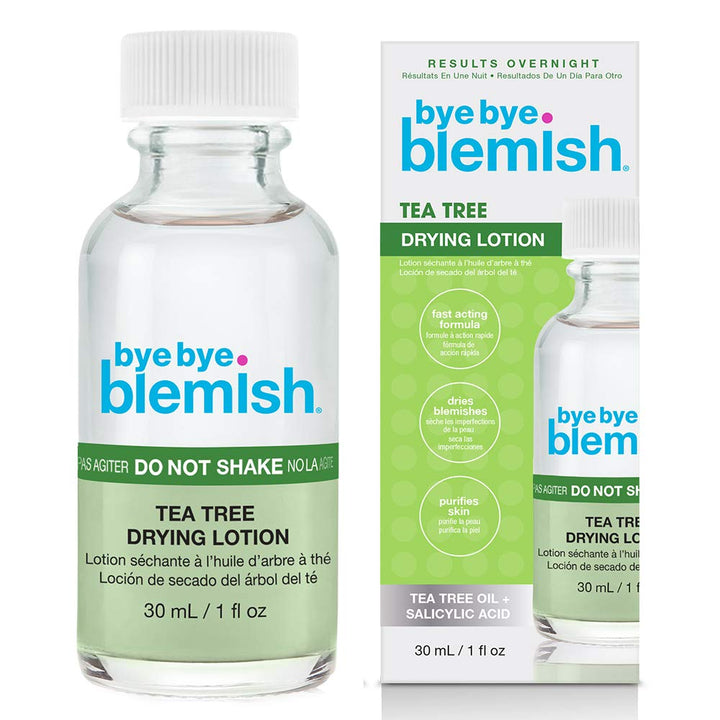 Bye Bye Blemish Tea Tree Drying Lotion, with Tea Tree Oil & Salicylic Acid, Fast-acting Formula, Dries Blemishes, Purifies Skin, 1 fl oz, 1-Pack