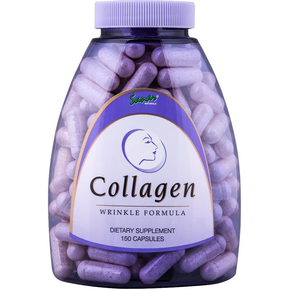 Sanar Naturals Collagen Pills with Vitamin C, E - for Hair, Skin, Nails, Joint Health, Reduce Wrinkles - Hydrolyzed Collagen for Women & Men, Collagen Supplement, 150 Capsules