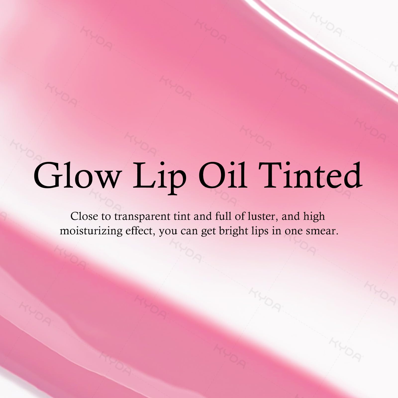 KYDA Hydrating Lip Glow Oil, Moisturizing Lip Oil, Glossy Transparent Plumping Lip Gloss, Tinted Lip Oil for Lip Care and Dry Lips-Cherry