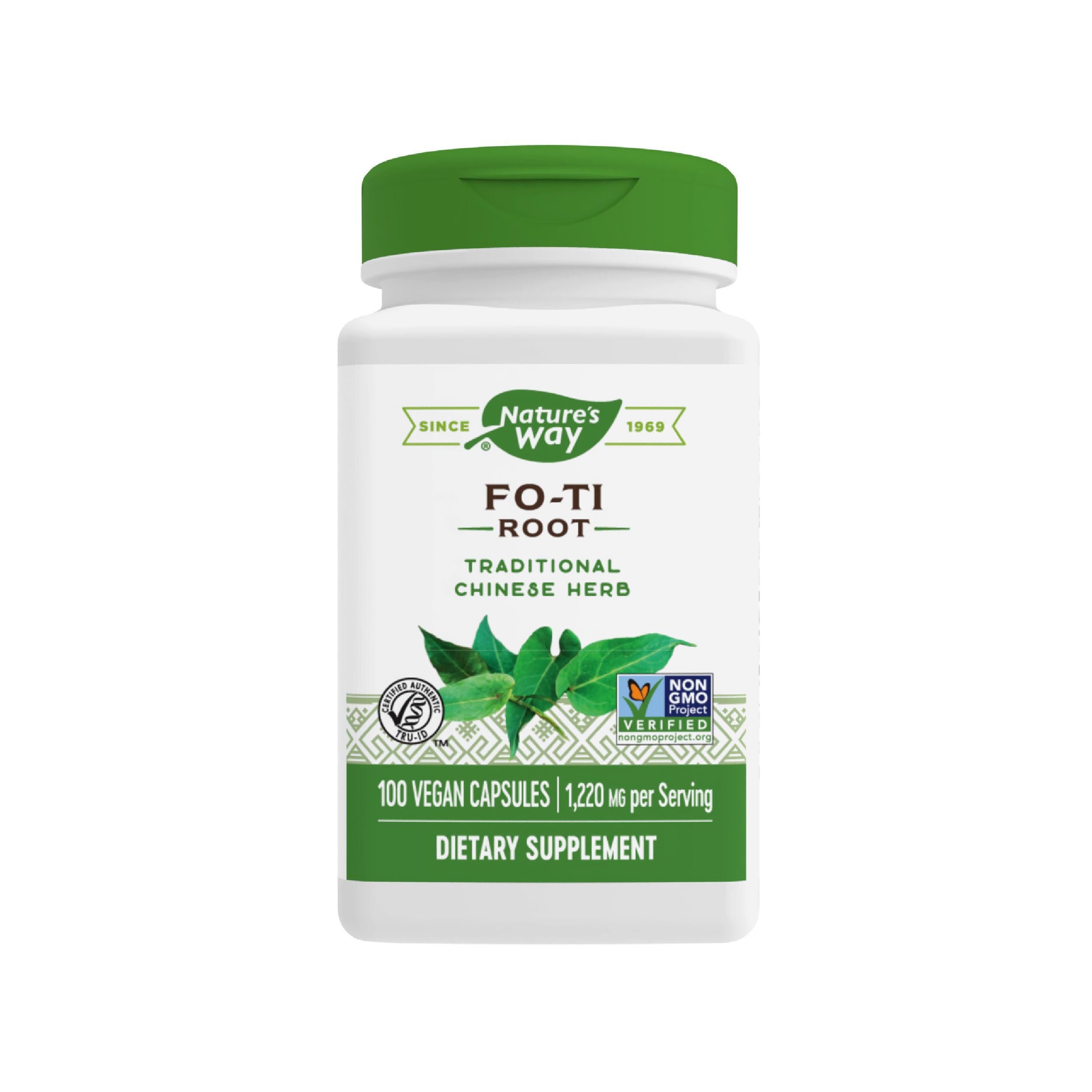 Nature's Way Fo-Ti Root, Traditional Chinese Herb, 1,220 mg per serving, 100 Vegan Capsules