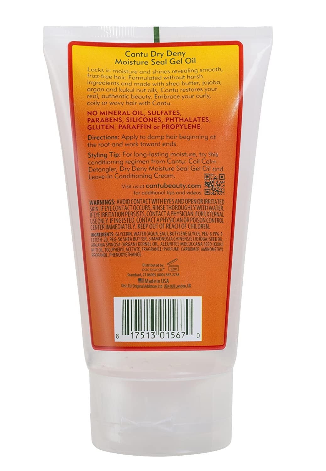 Cantu Shea Butter for Natural Hair Dry Deny Moisture Seal Gel Oil, 5 Ounce