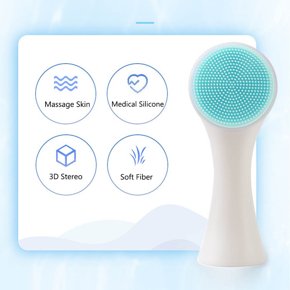 Sonew Blue: Facial Cleansing Brush, Double Sided Clean & Exfoliating & Massage Soft Bristles, Silicon Face Pore Cleanse, Blackhead, Acne Dry Or Wet Multi-Purpose(Blue)