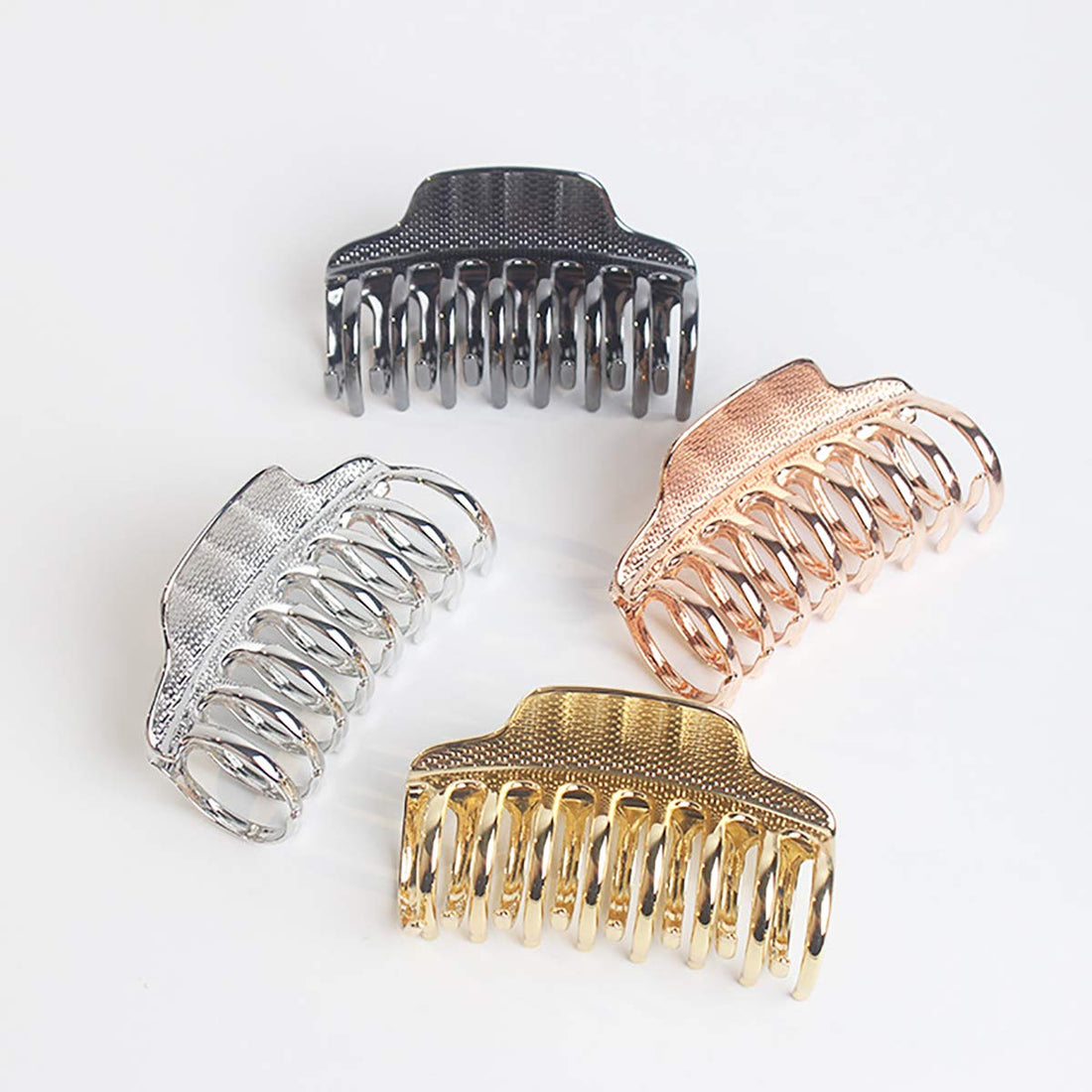 Fodattm Silver: Girls Fashion Vintage Alloy Hair Jaw Clips Hair Clamp Large Punk Hairpins Hair Claw Women Hair Updo Grip Bath Accessories For Thick Hair (Silver)