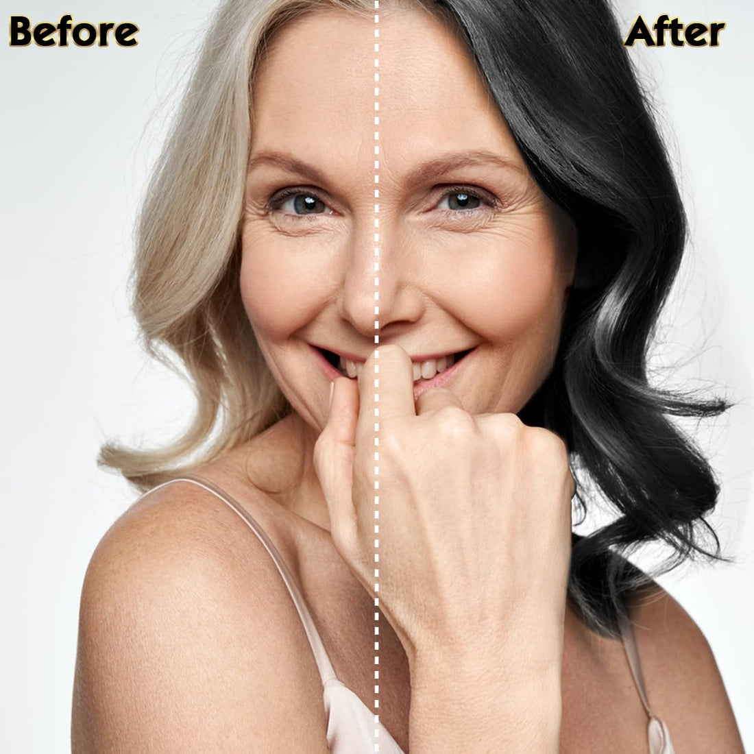 Black Hair Dye Shampoo 3 in 1, Herbal Shampoo Hair Dye for Women Men, Grey Coverage Shampoo 16.9fl oz