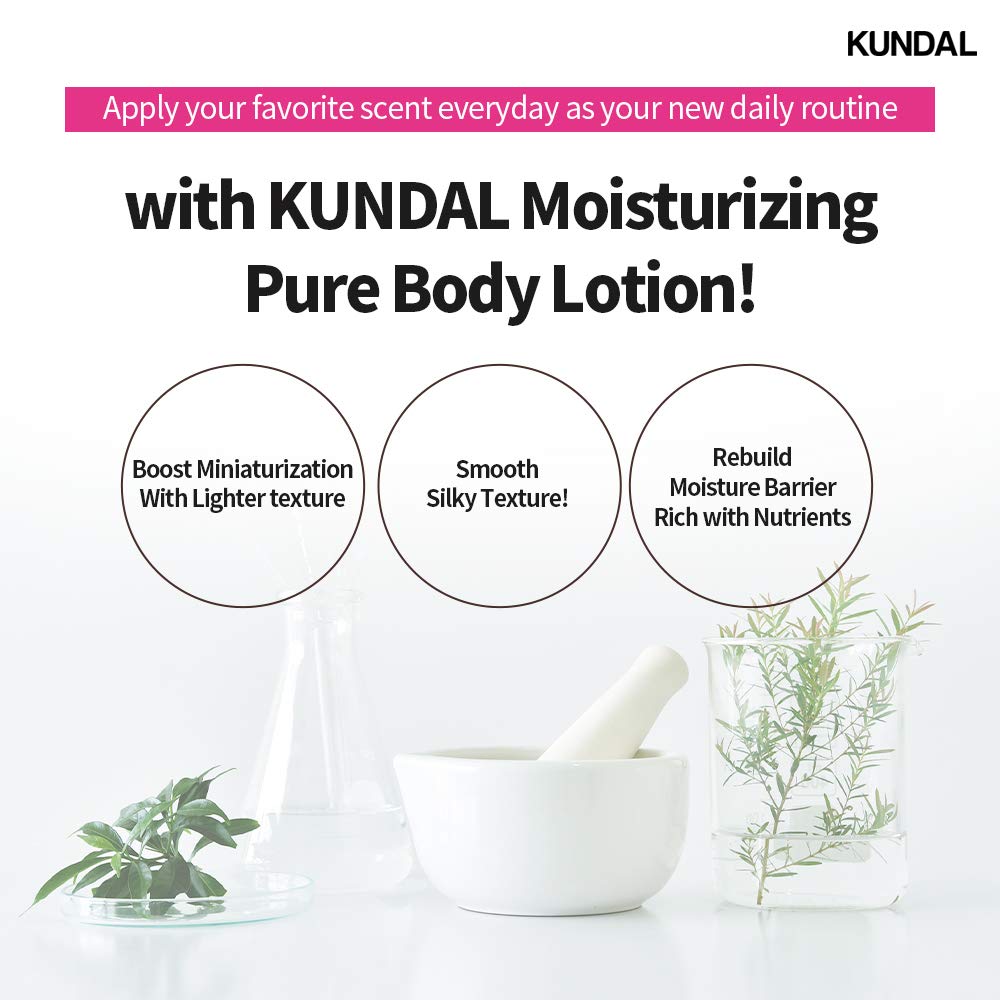 Kundal Nature Body Lotion [Acacia Moringa Scent] Natural Moisturizer with 82% Aloe Vera/Deep Hydration for Dry Skin/Organic Formular Sensitive Skin Friendly 1,000ml(16.9 Fl Oz x 2ea/set)