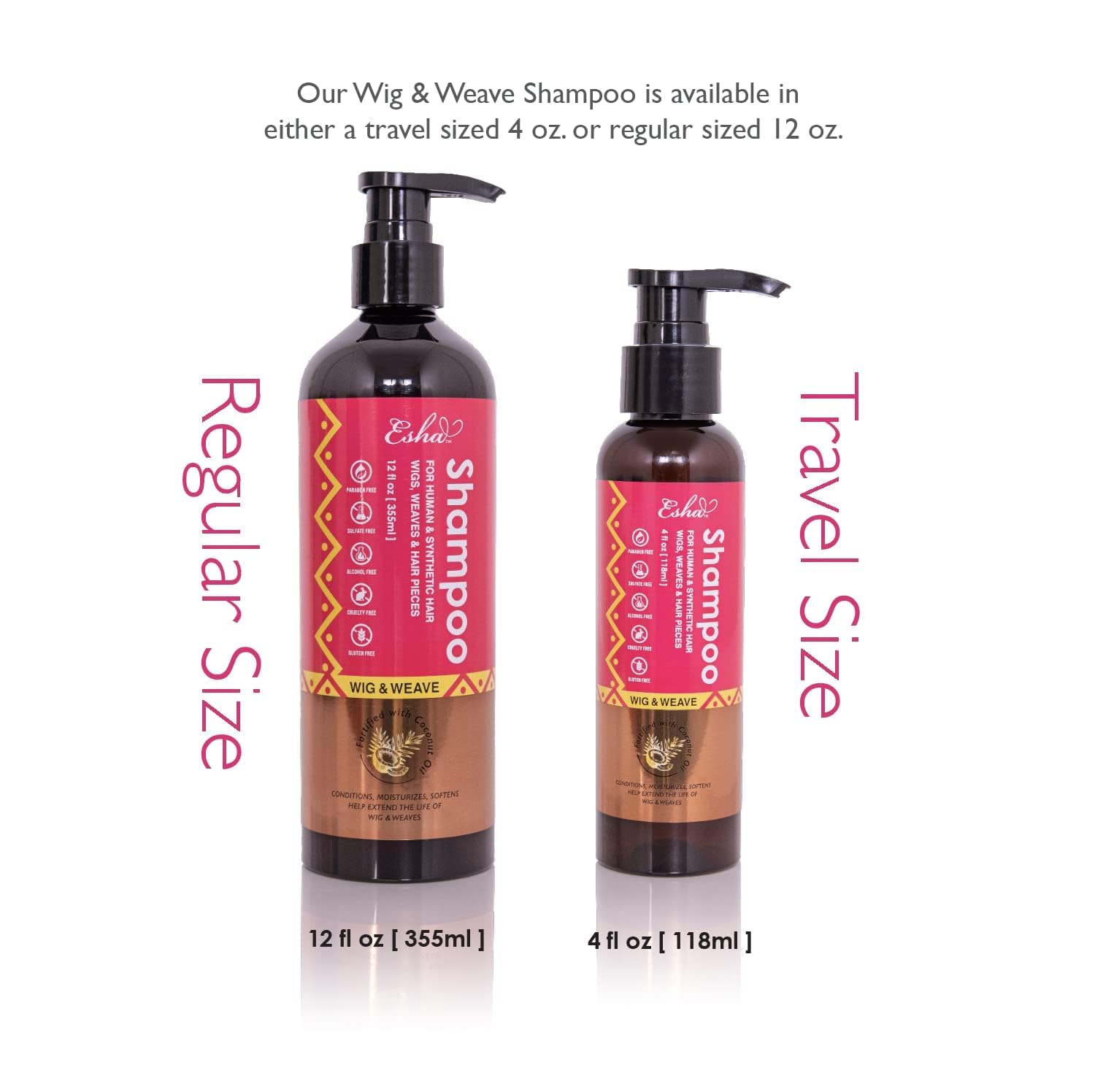Esha Wig & Weave Revitalizing Shampoo | Restores & Renews | For Human & Synthetic Hair - (12 Oz.) (Small, 4, Fl Oz)