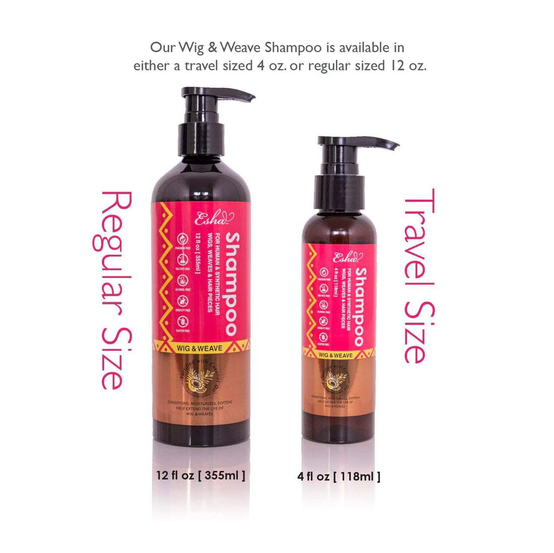 Esha Wig & Weave Revitalizing Shampoo | Restores & Renews | For Human & Synthetic Hair - (12 Oz.) (Small, 4, Fl Oz)
