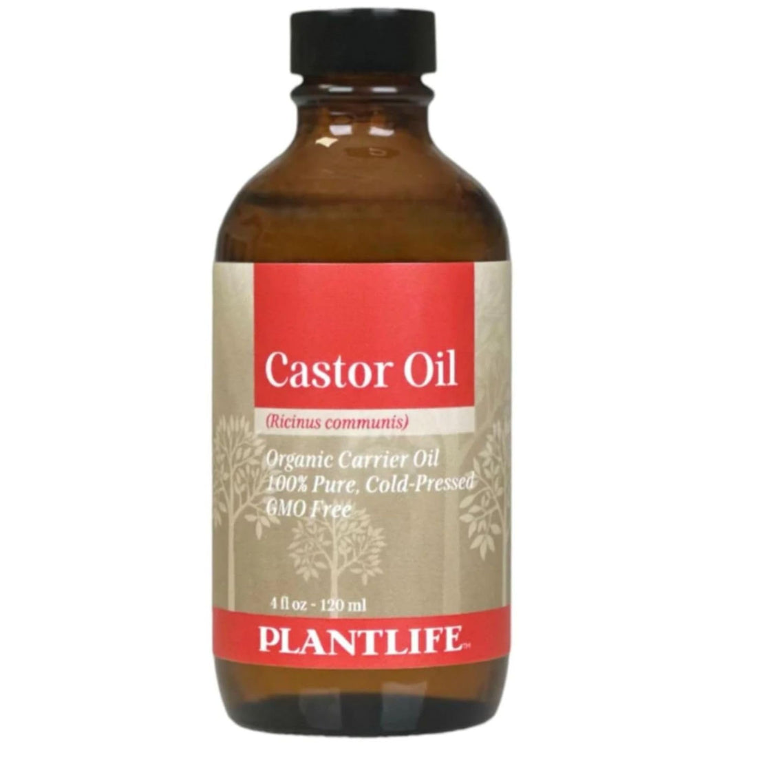 Plantlife Natural Castor Oil - Pure & Cold-Pressed for Enhanced Hair and Skin Nourishment - Ideal for Eyebrow, Eyelash & Hair Growth, Skin Hydration - 4 Fl Oz