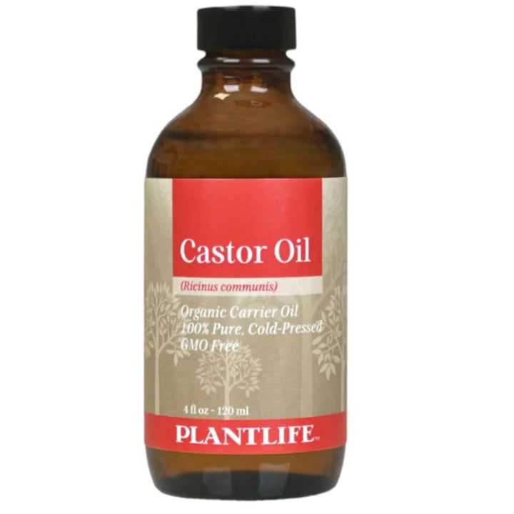 Plantlife Natural Castor Oil - Pure & Cold-Pressed for Enhanced Hair and Skin Nourishment - Ideal for Eyebrow, Eyelash & Hair Growth, Skin Hydration - 4 Fl Oz