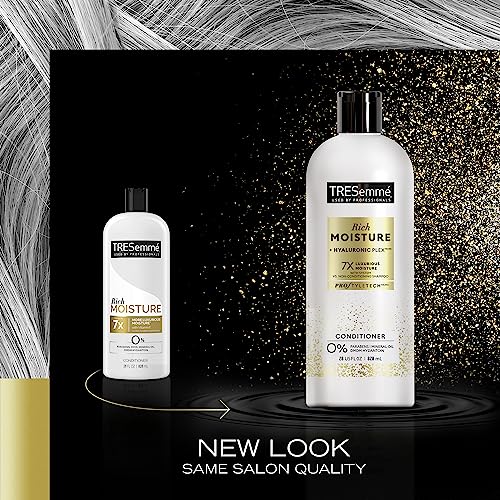 TRESemmé Shampoo & Conditioner, Rich Moisture – Moisturizing Hair Care with Hyaluronic Acid, Paraben-Free, 28 Oz Ea