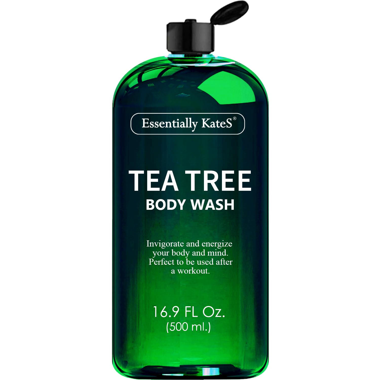 Essentially KateS Tea Tree Body Wash 16.9 fl oz - 100% Natural - Fights Body Odor & Irritation - Helps Athletes Foot, Ringworms, Jock Itch, Acne, & Eczema