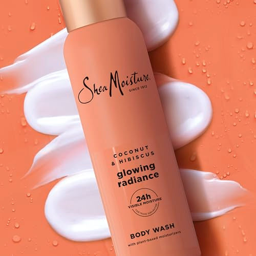 SheaMoisture Coconut Hibiscus Body Wash Glowing Radiance Glowing Radiance body wash for 24H Visible Moisture for Healthy, Glowing Skin 18 oz
