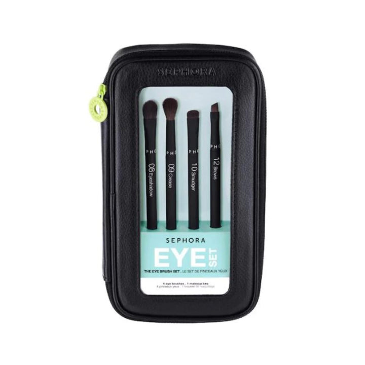 Sephora Favorites Eye Set The Eye Brush Set - 4 Makeup Brushes and 1 Makeup Bag