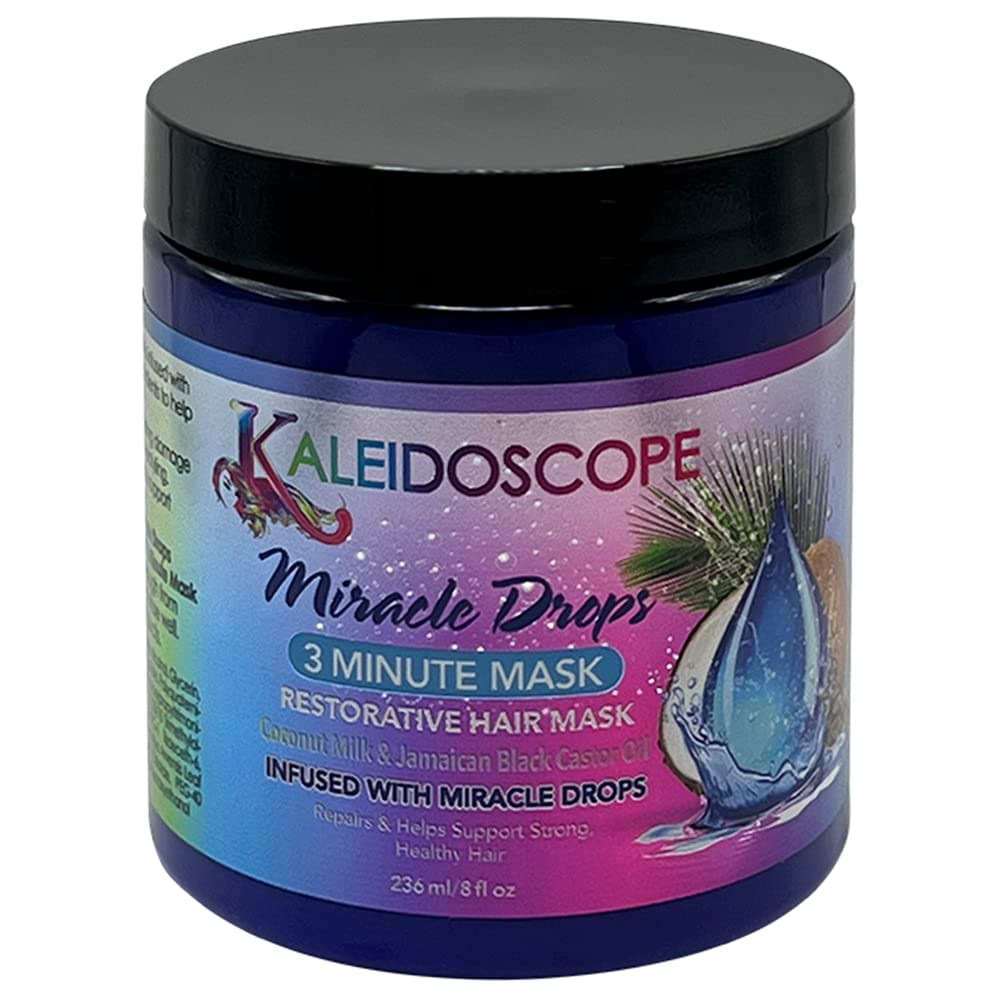 Kaleidoscope - Miracle Drops Collection – Coconut Milk, Honey & Aloe Vera, Rice Water Moisturizing Blend – Shampoo, Conditioner & 3 Minute Mask - Hair Care Styling Bundle 3 Pcs Set