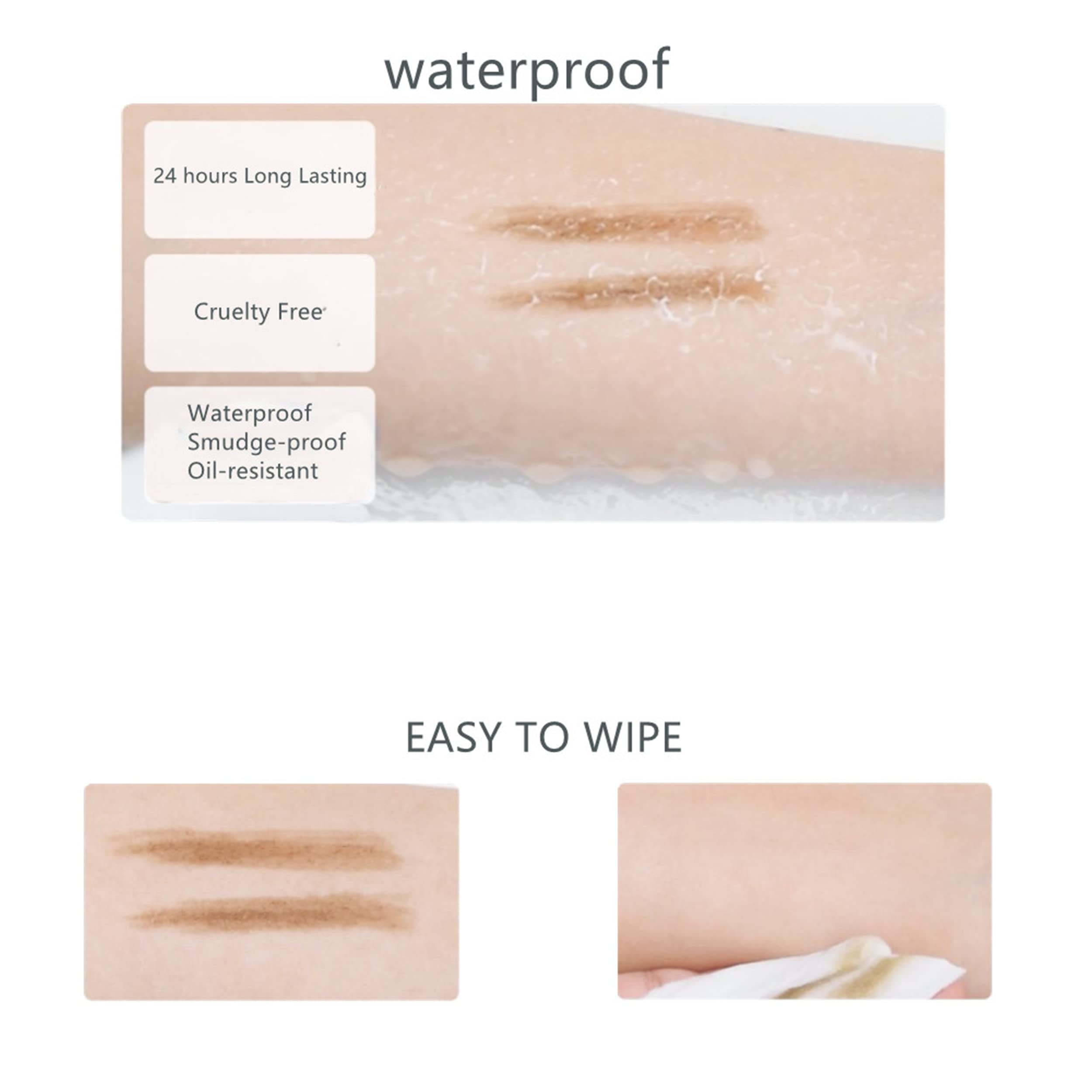 Thin Eyebrow Pencil,3 Pcs Waterproof brown eyebrow pencil with Spoolie Brush, Longwearing for Perfect Brows, Professional, Precision, Defines,Mechanical Pencil,Eye Brow Pencils for Women Brown BECHY