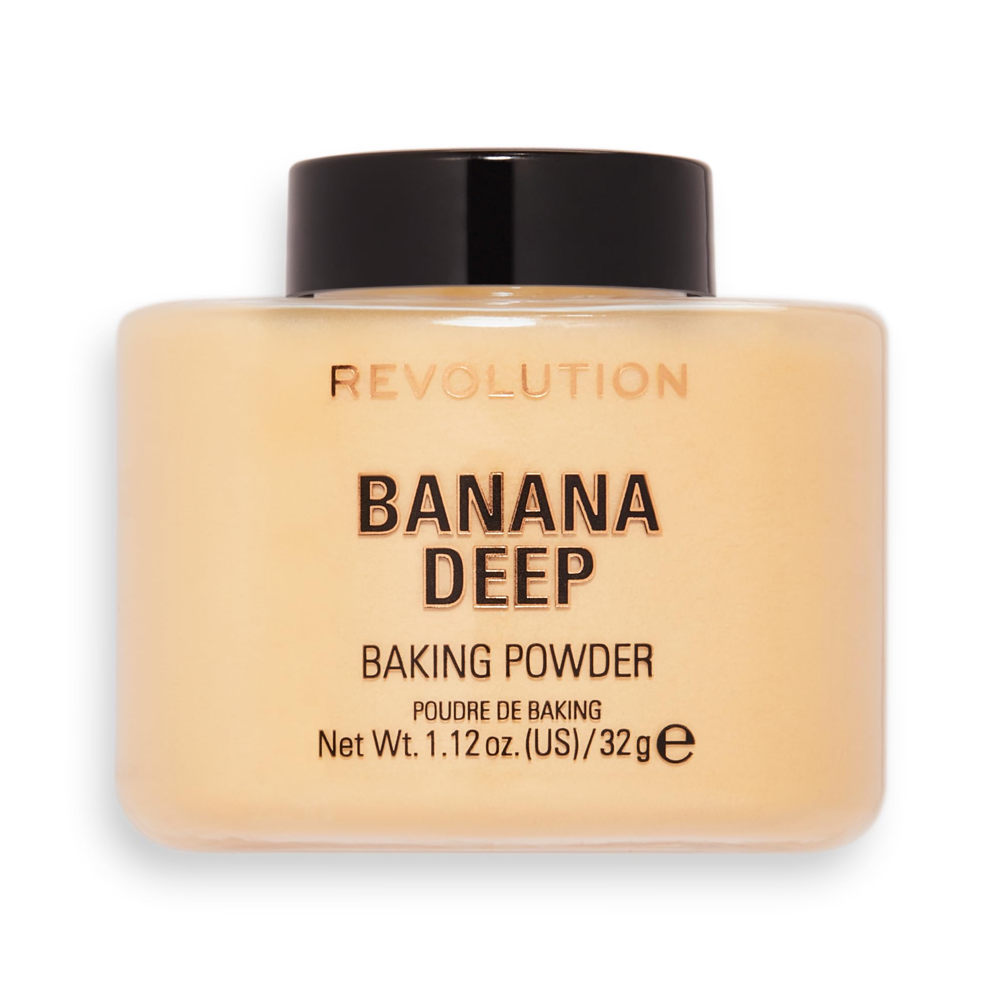 Revolution, Loose Baking Powder, Makeup Setting Powder, Long Lasting Coverage, Mattifies & Reduces Shine, Banana Deep, 1.12 oz