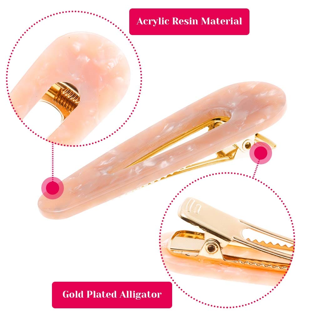 Cridoz 12 Pcs Acrylic Resin Hair Barrettes Hair Clips for Women Hair Accessories