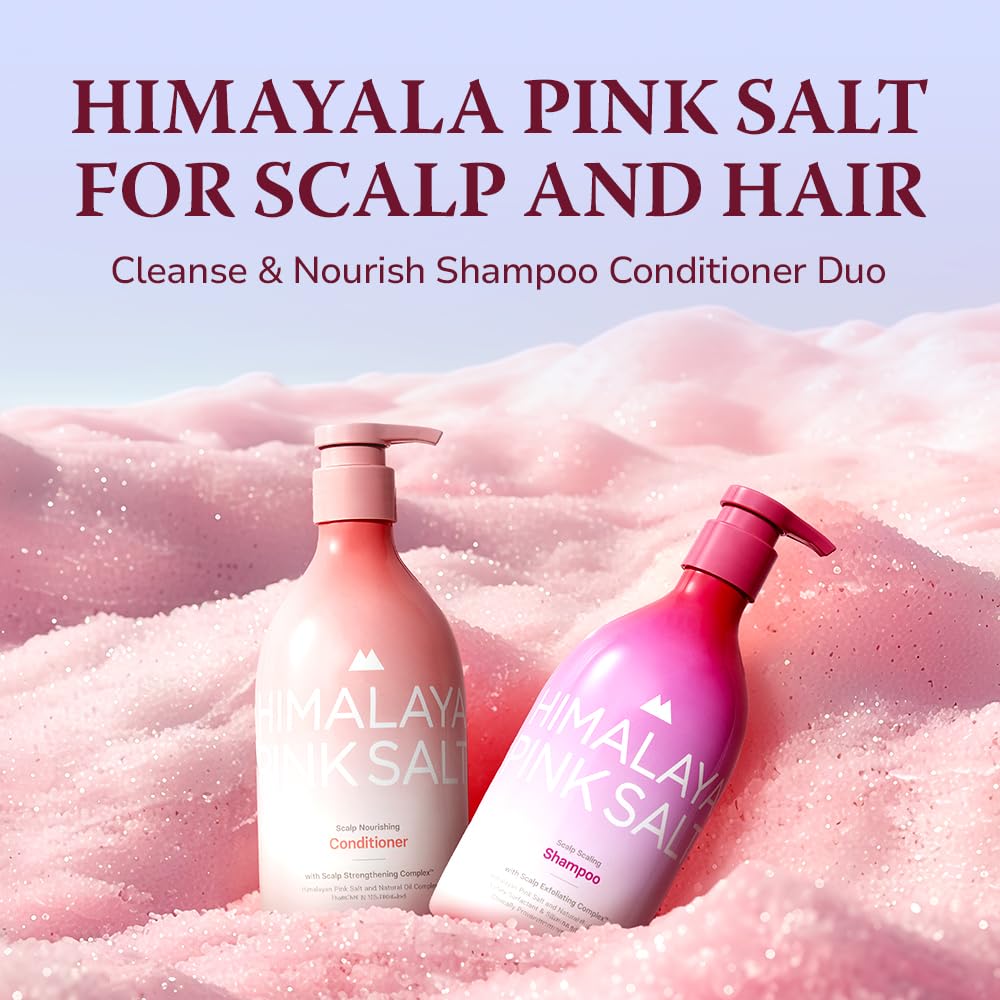 HIMALAYA PINKSALT Shampoo and Conditioner Set - Clarifying and Nourishing Hair Care Set for Itchy Scalp and Dry Hair - Apple Cider Vinegar, Natural Oil, Silicone-Free, Sulfate Free (21.1 oz x2)