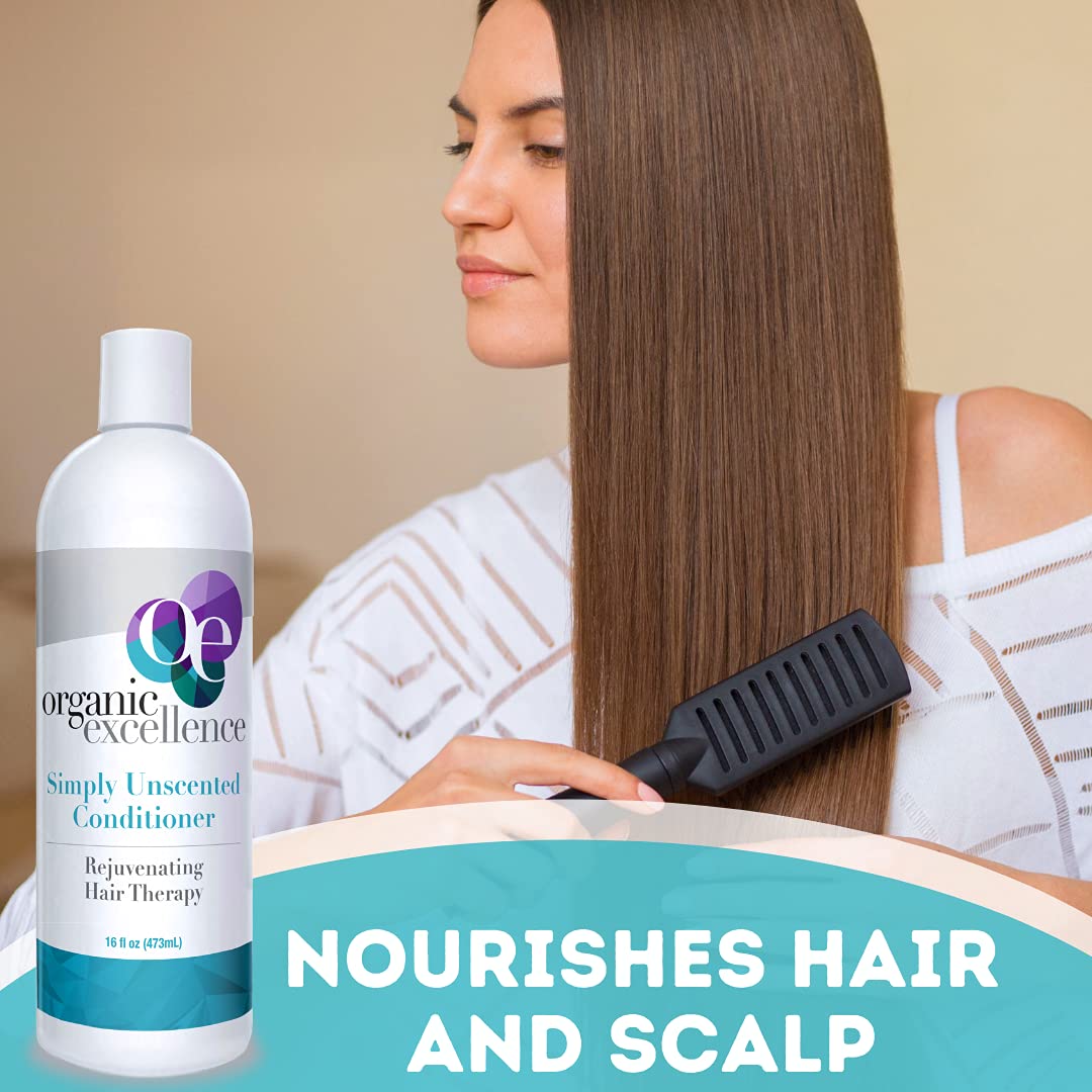 Organic Excellence Sulfate Free Conditioner - Fragrance, Gluten, Paraben Free, Color Safe. Organic Herb Extracts and Oils, Natural Hair Care for the Whole Family, 16 fl ounces (473 ml)