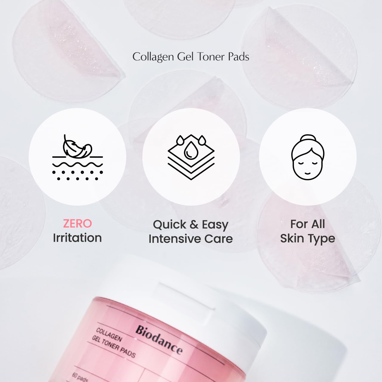 Biodance Collagen Gel Toner Pads | Pore Perfecting, Improving Elasticity, Korean Toner Pads for Sensitive Skin | 4.93 fl.oz.(140g), 60Pads