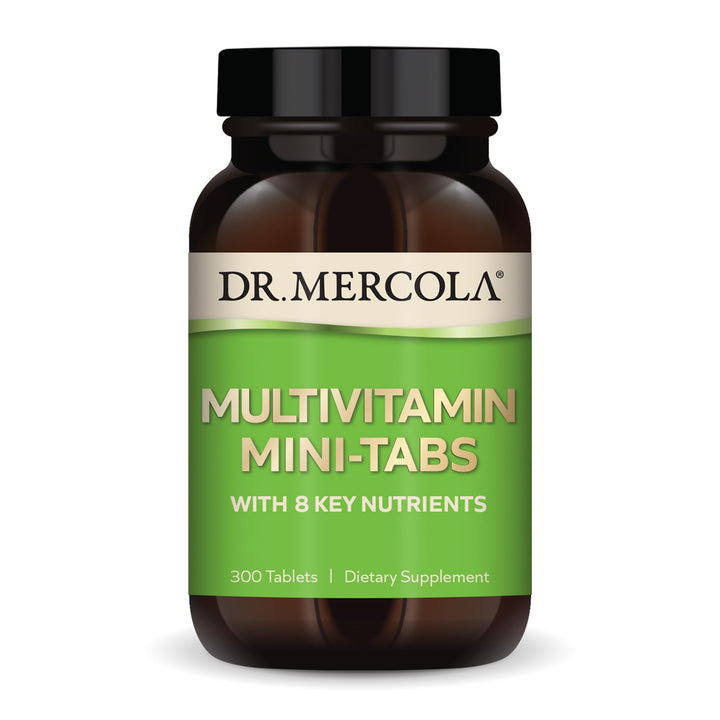Dr. Mercola Multivitamin Mini-Tabs, 30 Servings (300 Tablets), with 8 Key Nutrients, Dietary Supplements, Supports Immune and Brain Health, Non-GMO