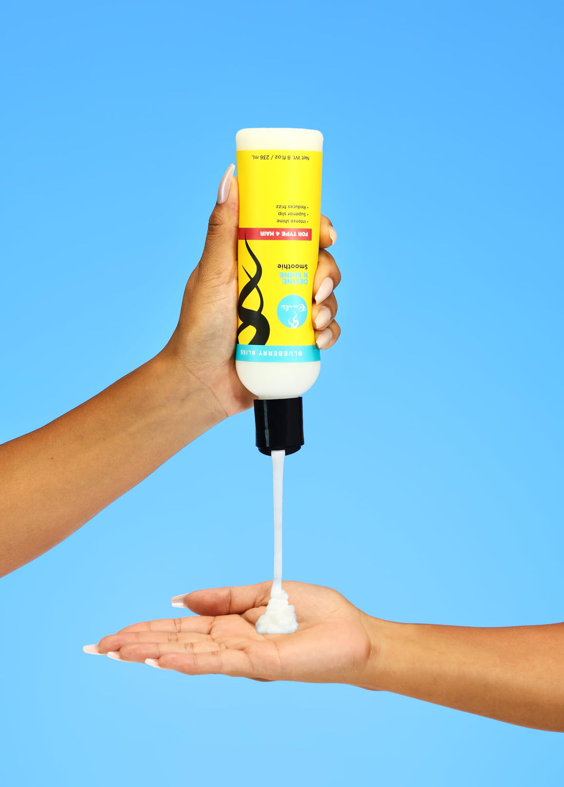 Curls Blueberry Bliss Define N Shine Enhancing Smoothie - 8 oz, Provides Frizz Control, Adds Shine & Superior Slip, With Marshmallow Root Extract, Moisturizing Hair Smoothie for Type 4 Coils