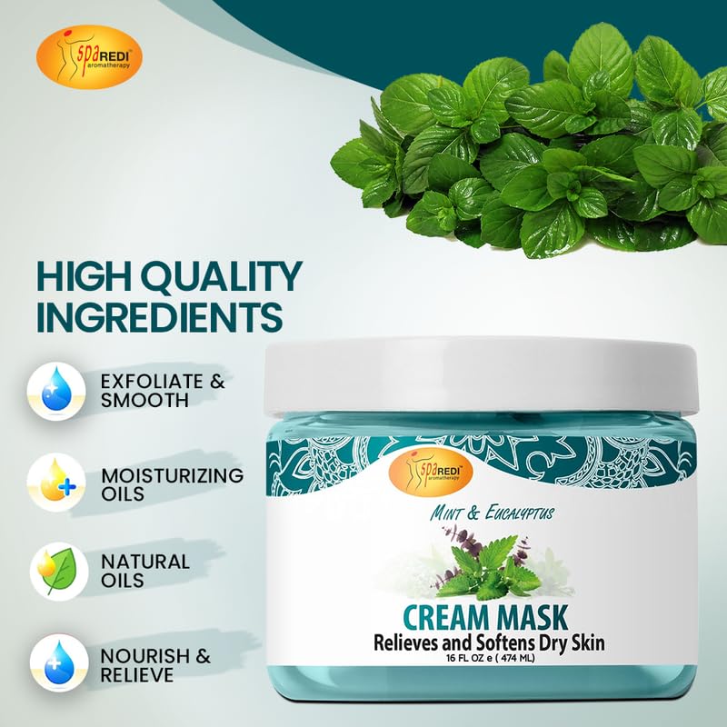 Spa Redi Pedi Cream Mask (Mint & Eucalyptus, 16 oz)