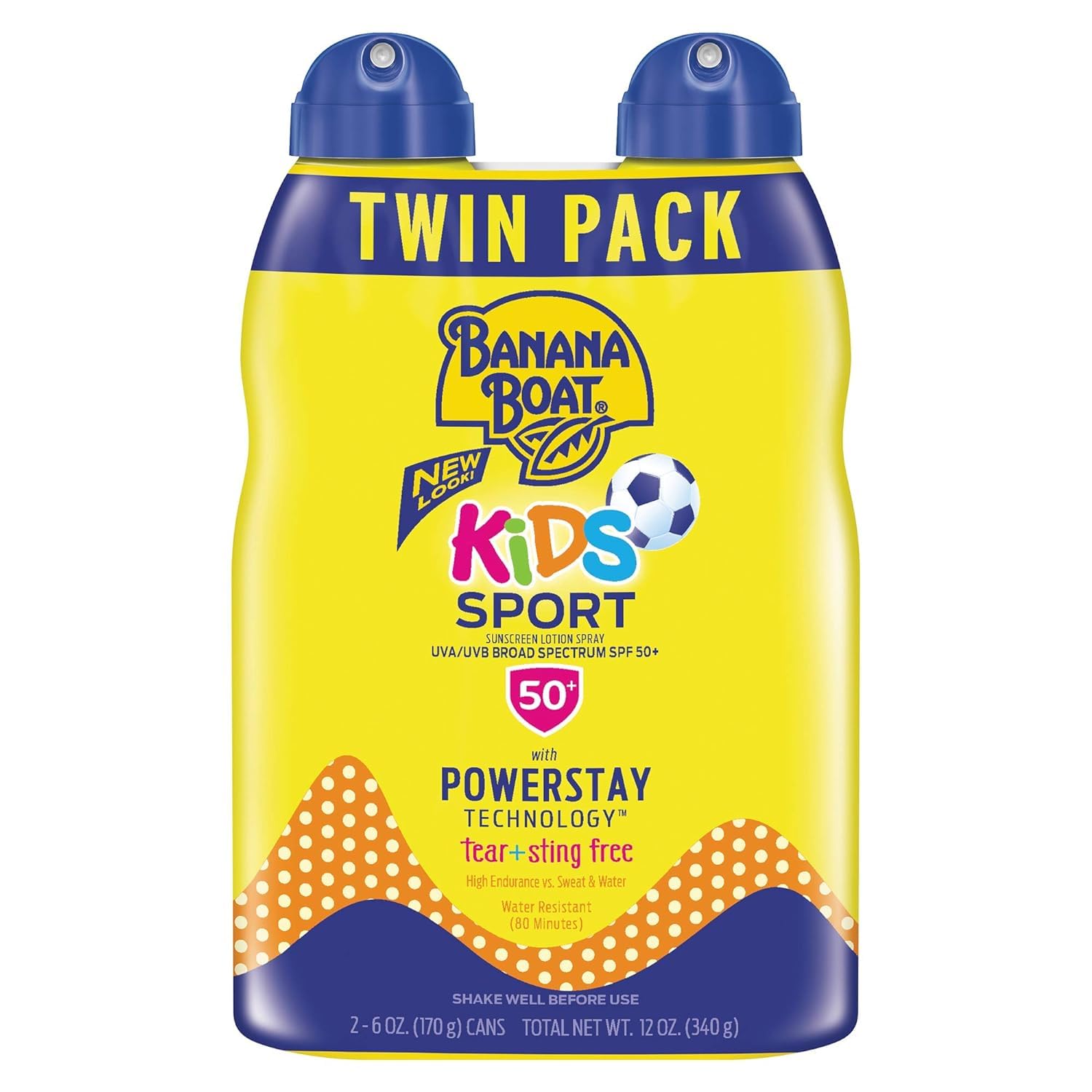 Banana Boat Kids Sport Broad Spectrum Ultra Mist Sunscreen Spray Twin Pack with SPF 50, 12 Ounce