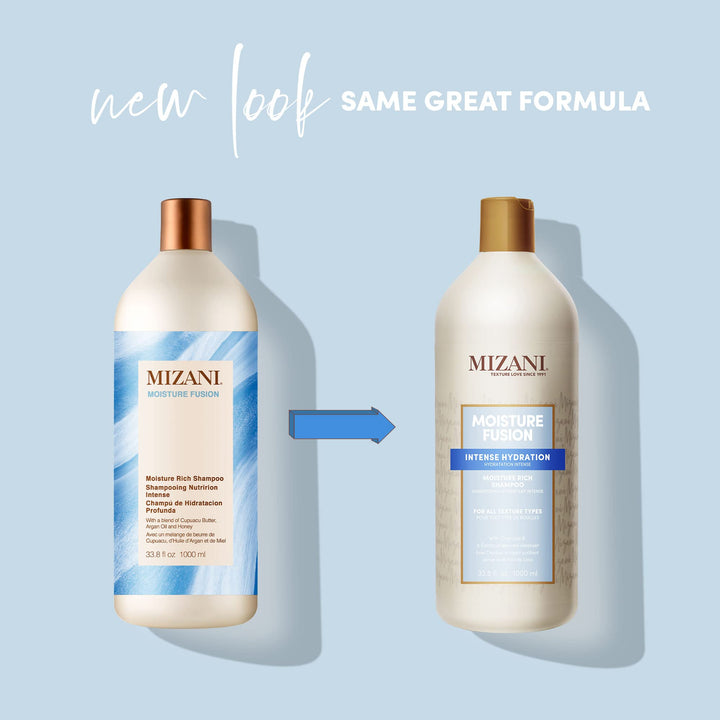 Mizani Moisture Fusion Moisture Rich Shampoo | Gently Cleanses & Conditions Hair | With Argan Oil | For Dry Hair | 33.8 Fl. Oz