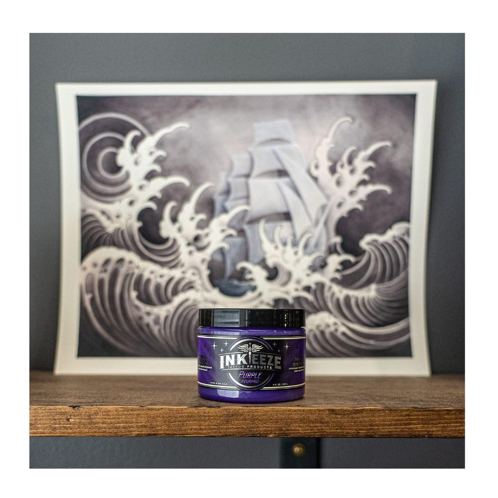 INK-EEZE Purple Glide Non-Petroleum Tattoo Ointment 6oz Jar