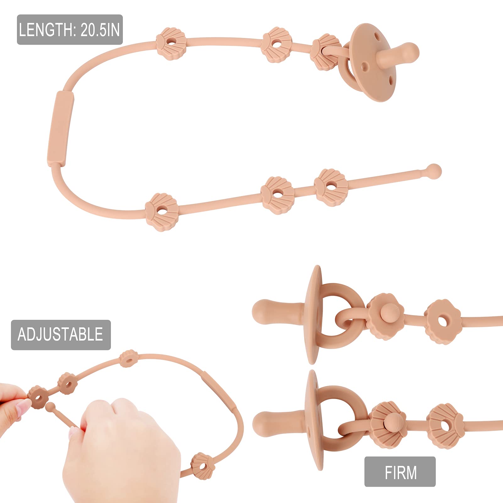 4pcs Toy Safety Straps, Socub Silicone Adjustable Baby Pacifier Teether Straps, Toddler Toy Bottle Harness Straps for Strollers, High Chair, Cribs, Bags, BPA Free