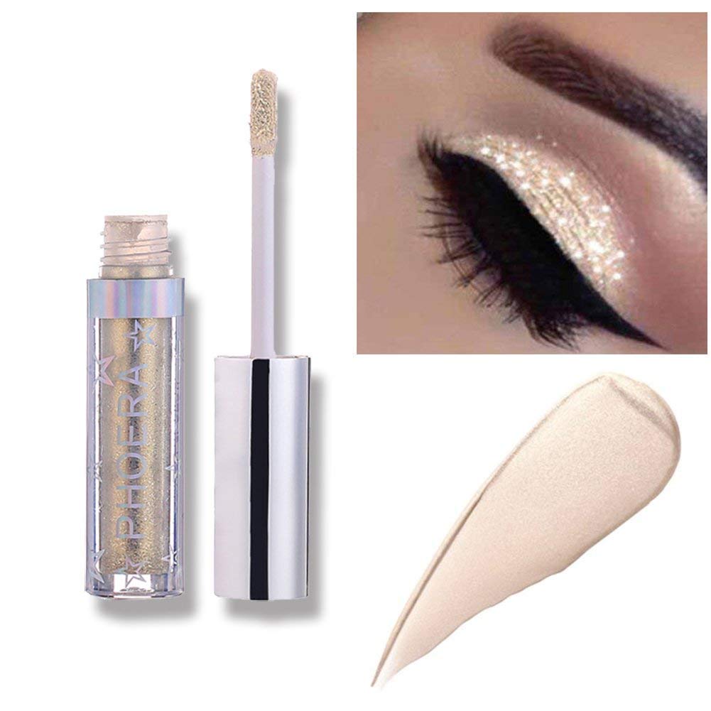 Glitter Eyeshadow,Makeup For Eyes Liquid Shimmer Sparkle Glow Light Colors Pencil Stick Shiny Long Lasting Waterproof Shining Eye Shadow Sets Metallic Pigments Metals Gloss Sparkling Pen Kit (A101)