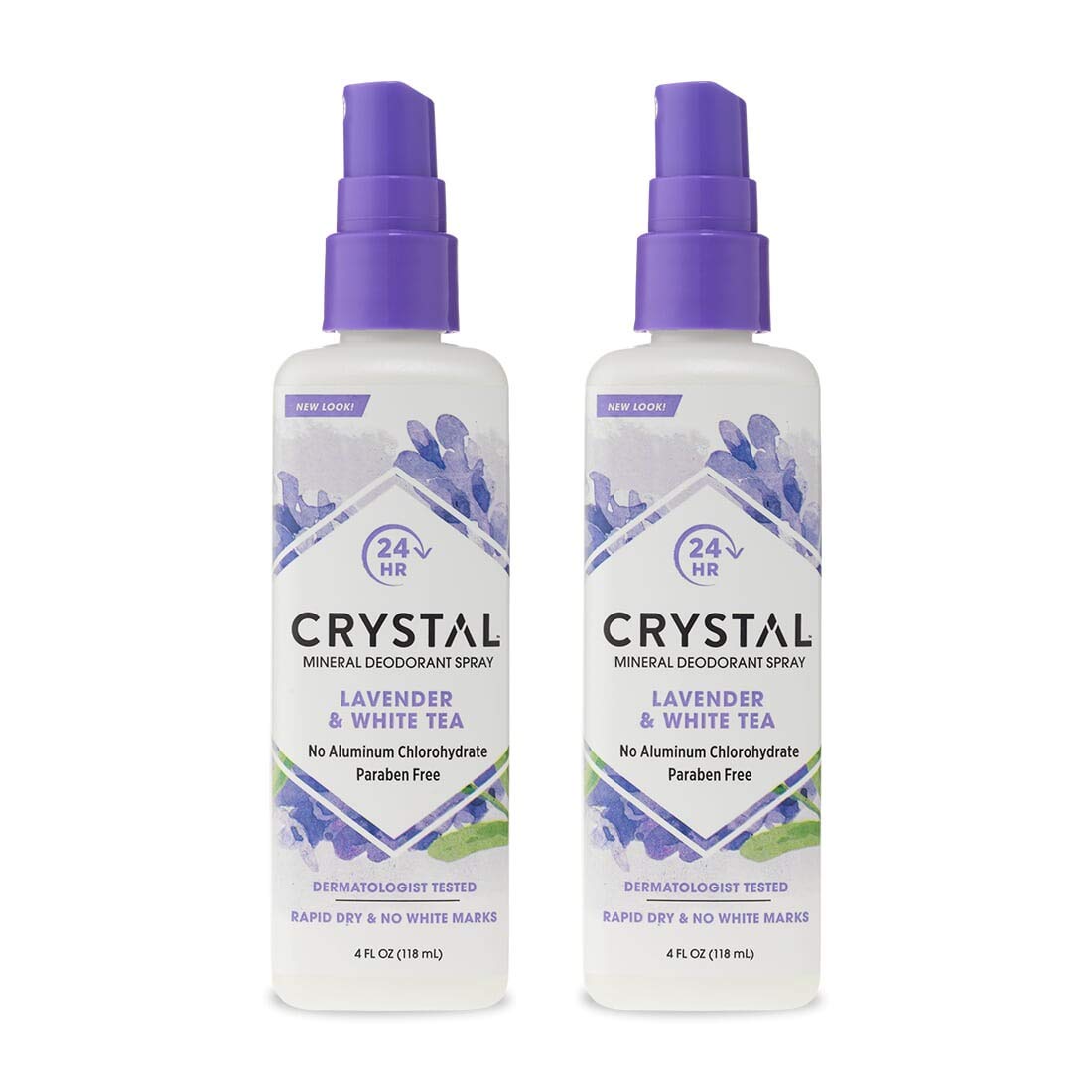 Crystal Essence Lavender and White Tea Body Spray - 4 oz - Liquid (Pack of 2)