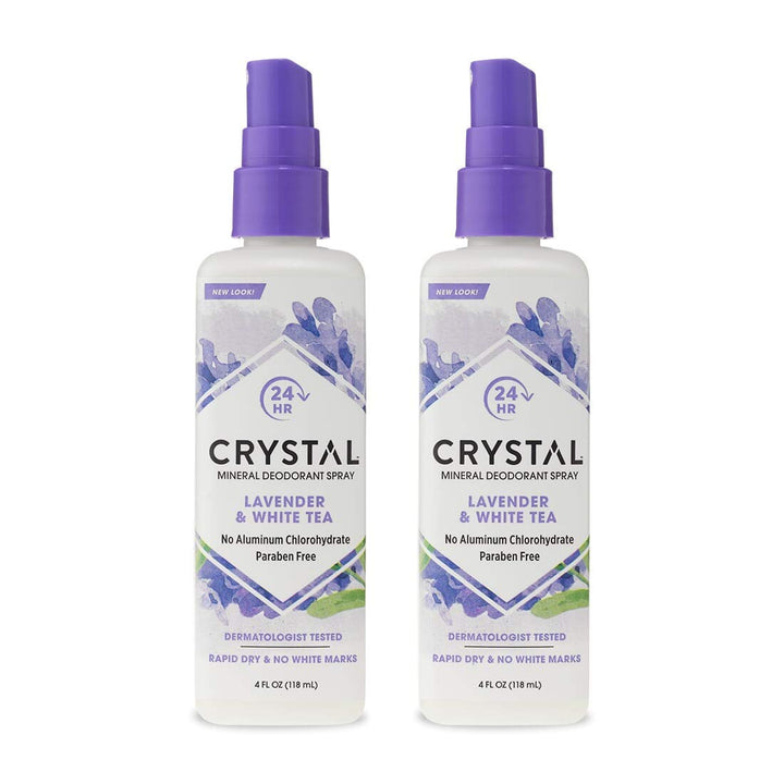 Crystal Essence Lavender and White Tea Body Spray - 4 oz - Liquid (Pack of 2)