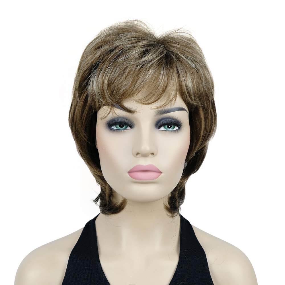 Lydell Short Length Layered Shaggy Full Synthetic Wig Wigs #12TT26