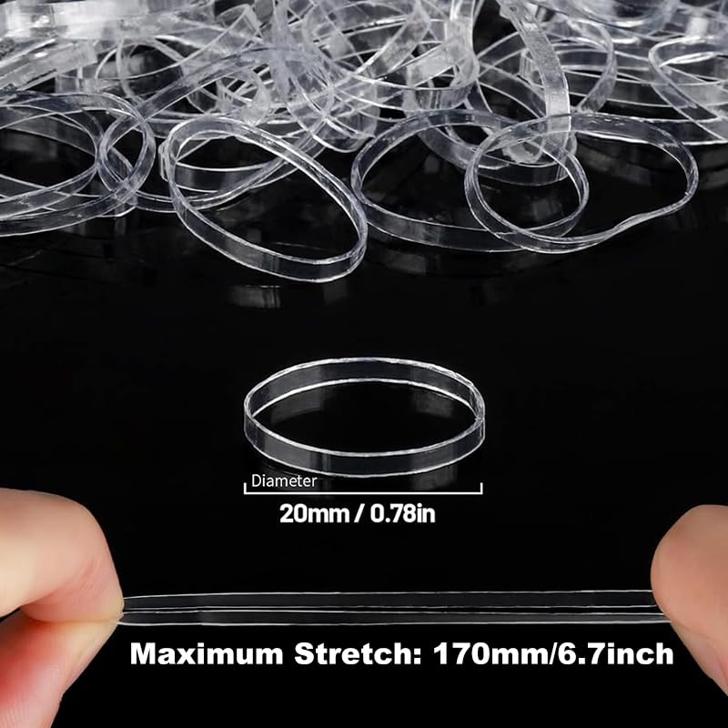 2000 PCS Elastic Hair Accessories Set - Clear Mini Rubber Ties, Soft Non-Slip Small Ponytail Bands with Topsy Tail Tools for Girls