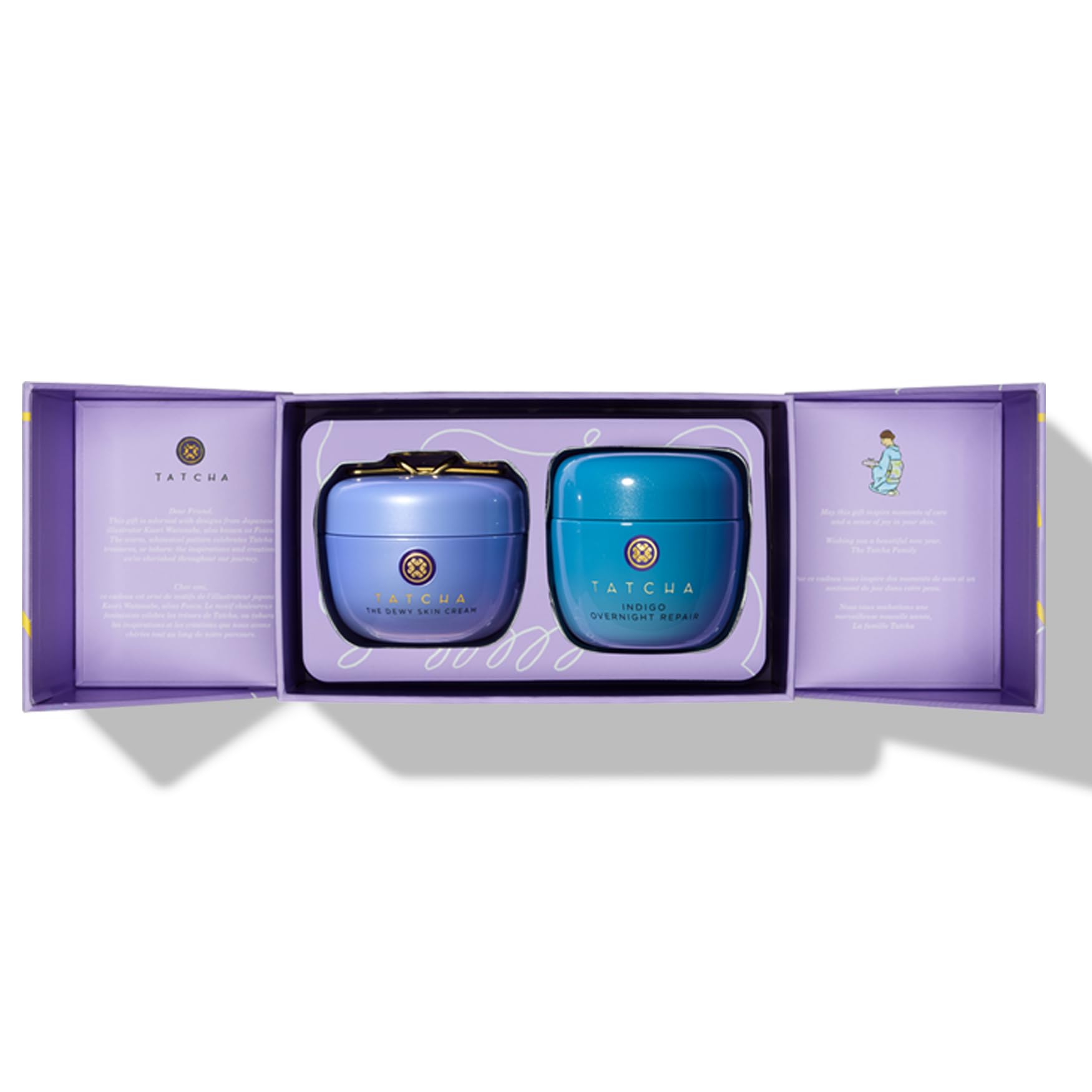 TATCHA AM + PM Moisture Duo | Holiday Gift Set - The Dewy Skin Cream & Indigo Overnight Repair Serum ($164 Value)