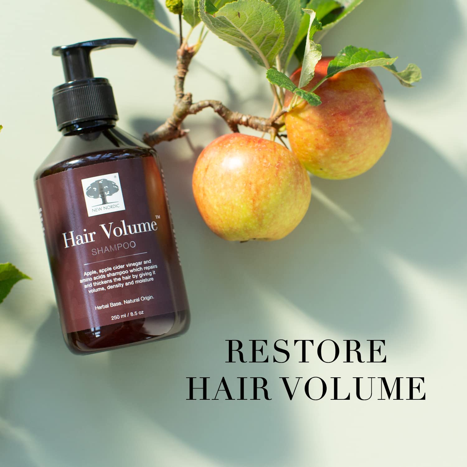 New Nordic Hair Volume Shampoo, Herbal Recipe for Thicker Fuller Hair, Vegan, Clean Ingredients, 8.5 Fl Oz