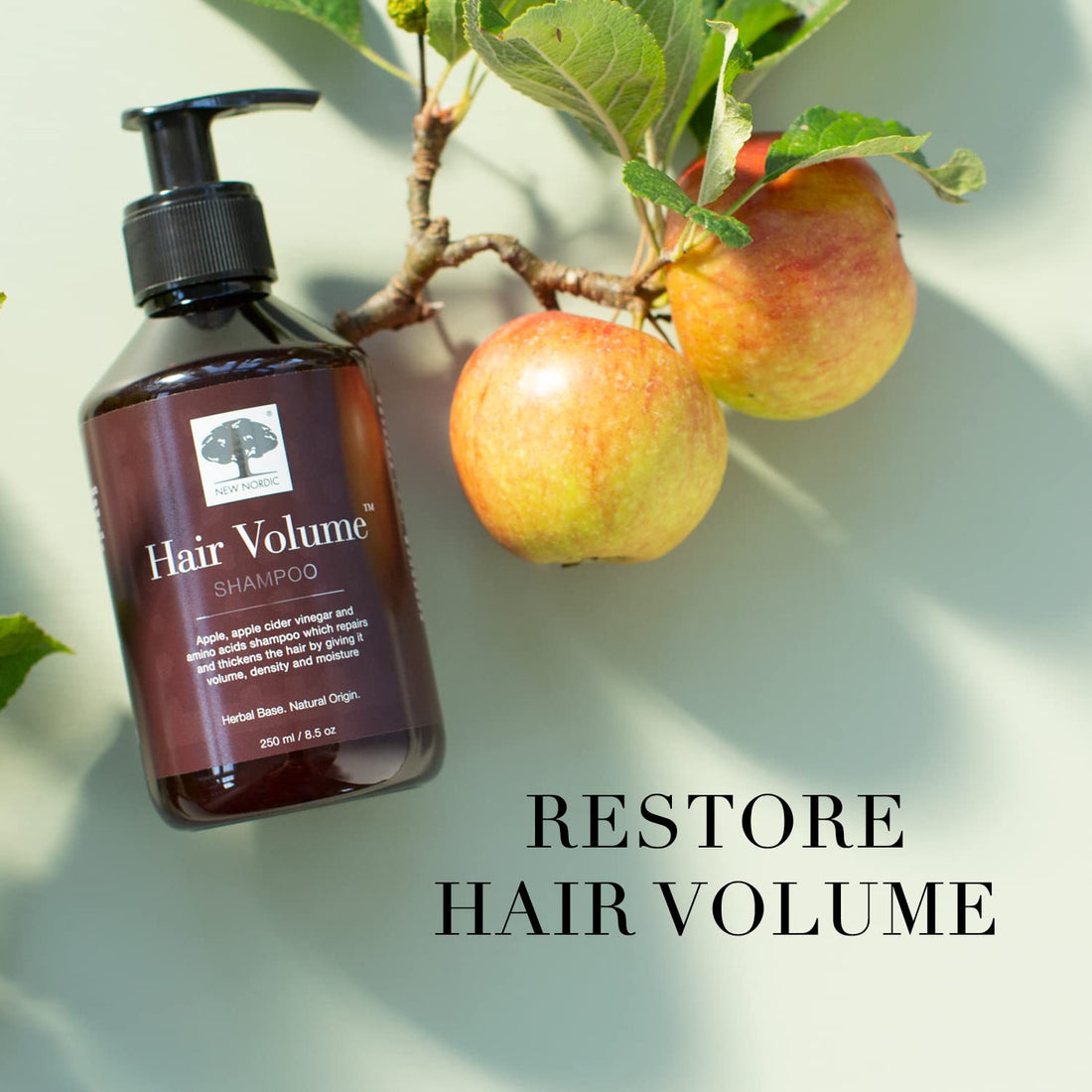 New Nordic Hair Volume Shampoo, Herbal Recipe for Thicker Fuller Hair, Vegan, Clean Ingredients, 8.5 Fl Oz