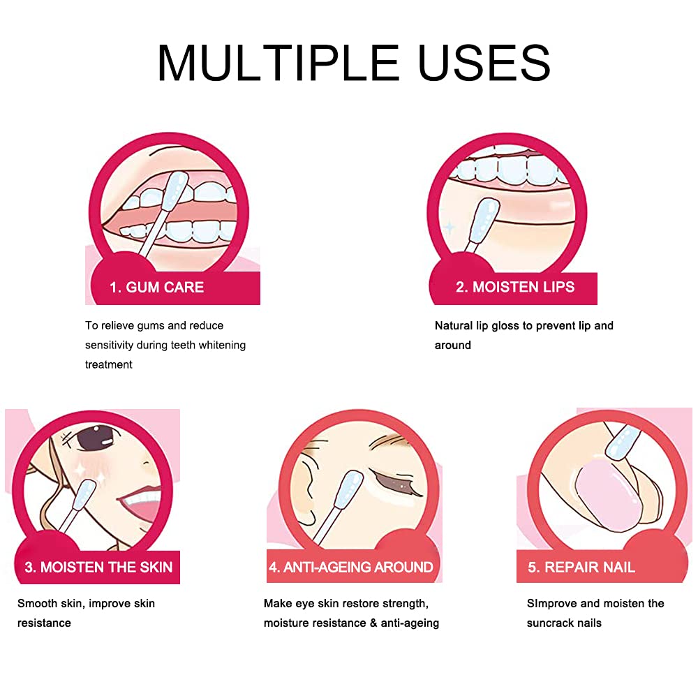 120 Pcs/Pack Lips Oil Cotton Swabs Disposable Oil Q-tip Applicators for Protect Lip Gum Anti-Dry Moisture Use Before Teeth Whitening